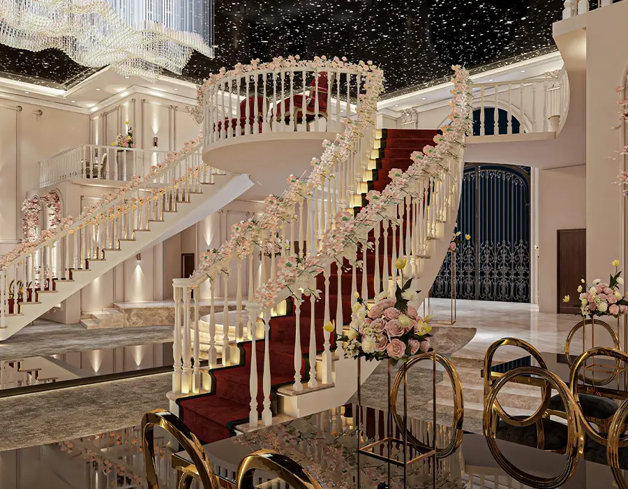 تصميم صالات الأفراح بتجربة متكاملة من الفكرة حتى التنفيذ